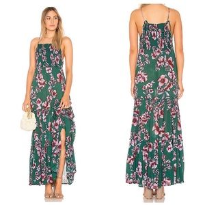 Free People Garden Party Tiered Maxi Dress in Turquoise Green XS